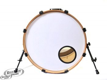 22" White bass drum reso skin with 6" black O ring Accessories