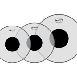 RockSolid Clear With Black Dot Drum Head Skin Tom Packs - Single Ply