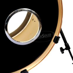 RockSolid 2 Piece Chrome 6"  Bass Drum Head Skin O Ring Mic Port Hole Protector
