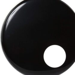 RockSolid Black Bass Drum Head Skin With Pre-Cut Porthole + Muffle Ring