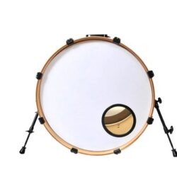 RockSolid 20" or 22" White Smooth Bass Drum Head With 6" Black Two Piece O Ring