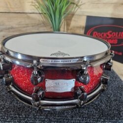 Mapex Saturn Supernova Red Burst Sparkle Snare Drum 14" x 5.5" Maple/Walnut - W#