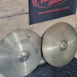 Zanki 14" Vintage Hi Hat Cymbals For Drum Kit - B20 Bronze